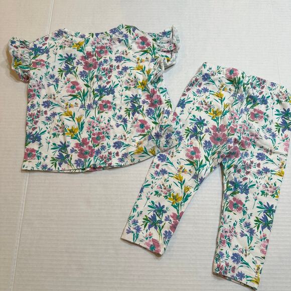 Baby Gap Floral outfit sz 12-18 m Matching Set Two Piece Baby Girl Outfit - Picture 2 of 7